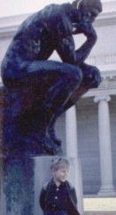 Me at about 6 years old with Rodin's 'The Thinker' outside of San Francisco Palace Legion Honor...
